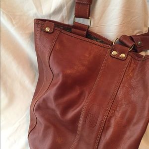 Leather bag; Italian leather brown